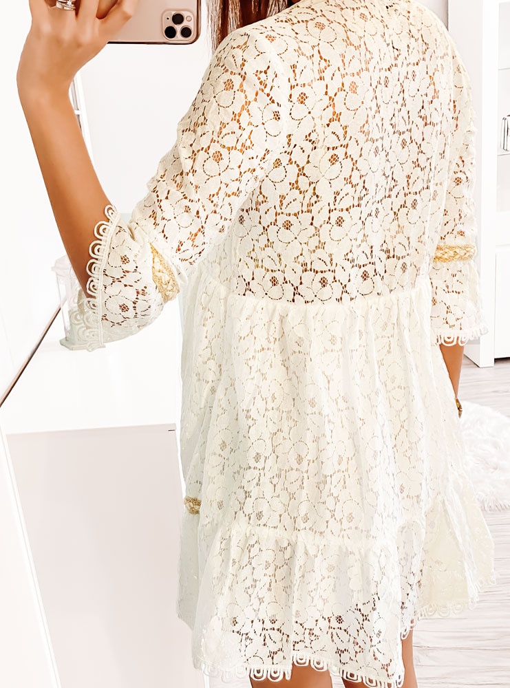 Biała koronkowa sukienka Fga