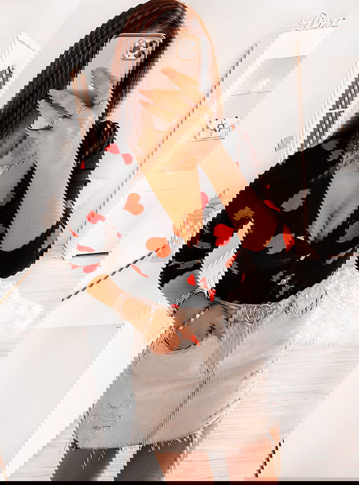 Czarne body z serduszkami Anithe