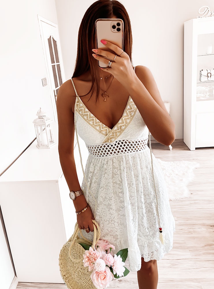 Biała koronkowa sukienka Belma