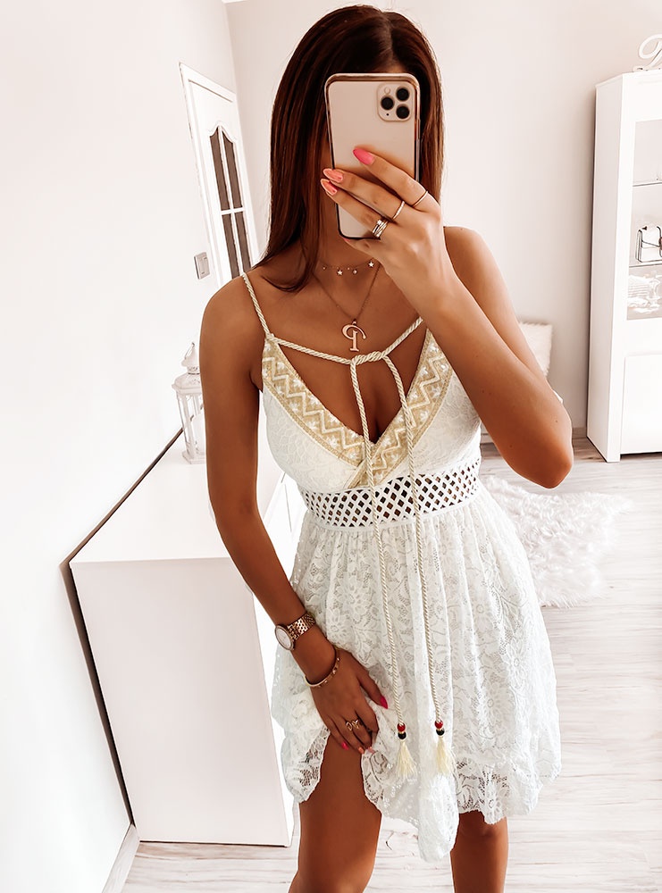 Biała koronkowa sukienka Belma