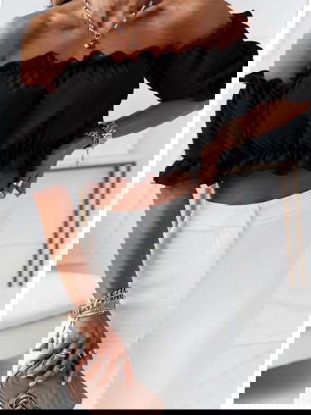 Czarna bluzka hiszpanka z... 2