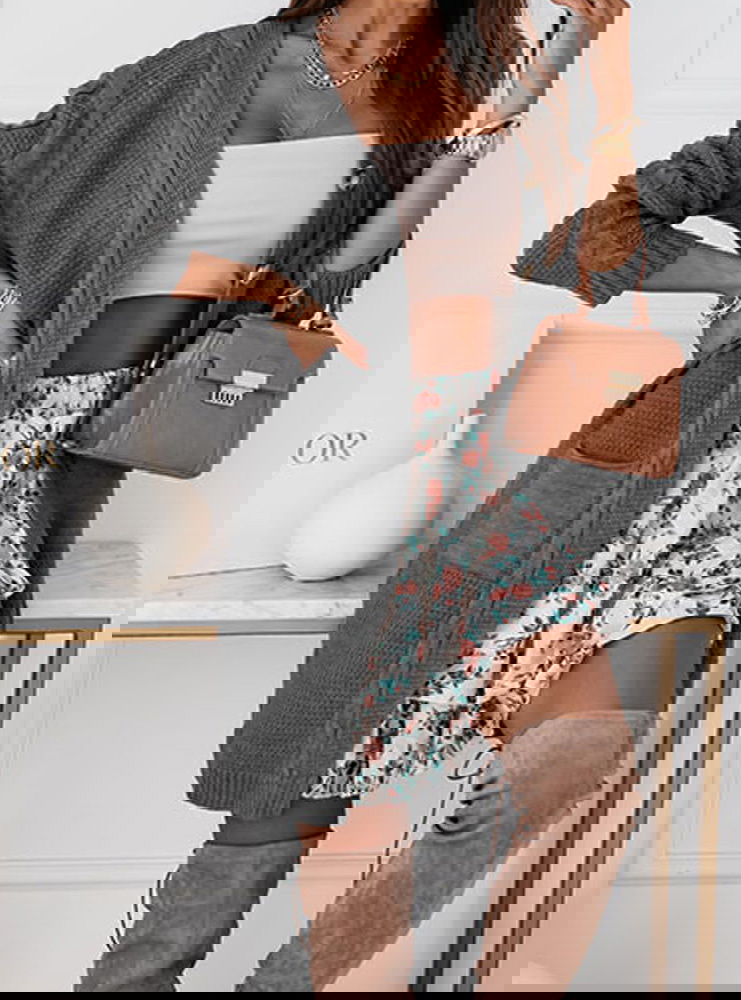 Kardigan z warkoczowym splotem i...