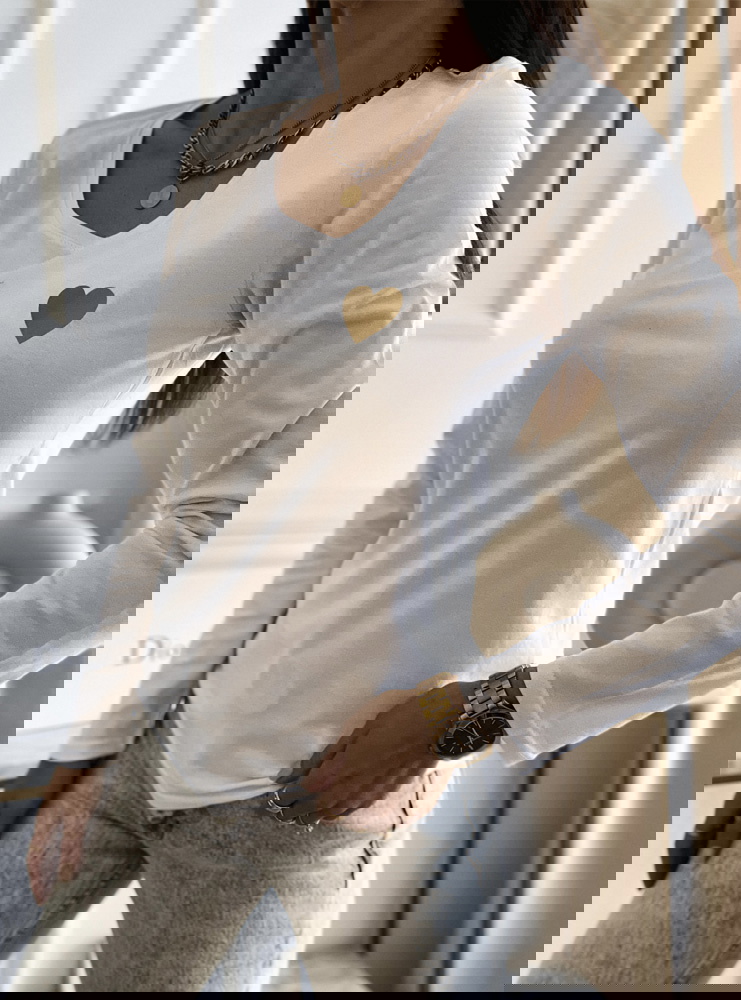 Biała bluzka na długi rękaw z...