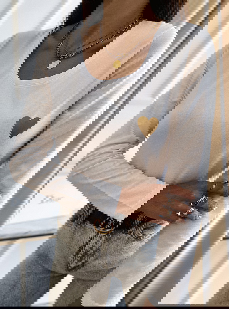 Biała bluzka na długi rękaw z...