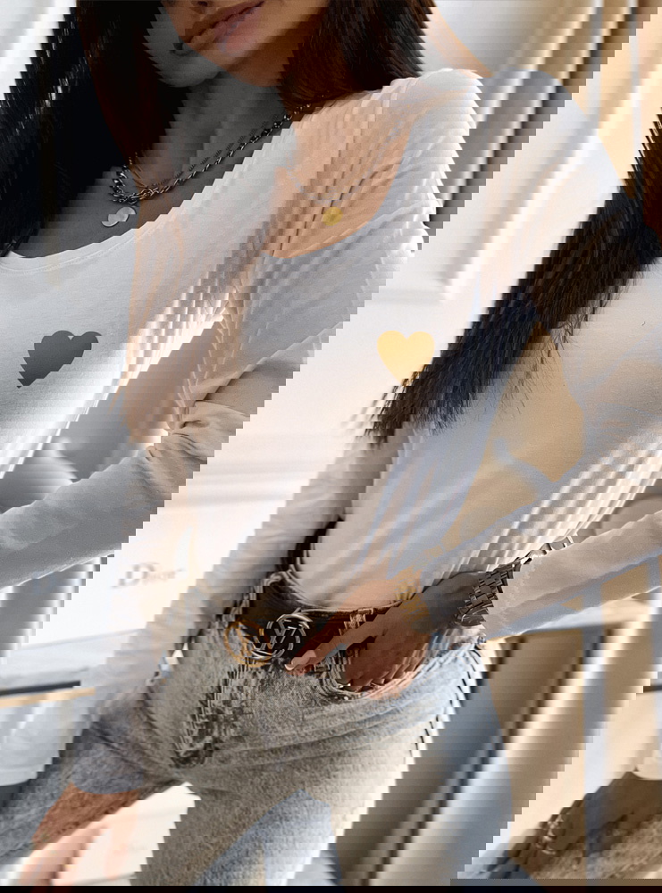 Biała bluzka na długi rękaw z...