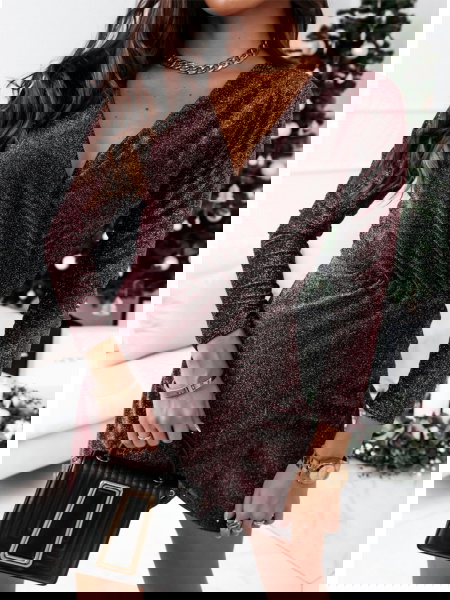 Bordowa sukienka z... 2