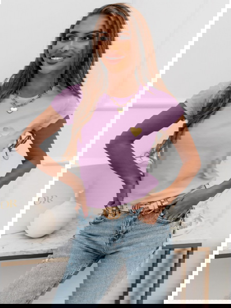 Liliowa koszulka na krótki... 2