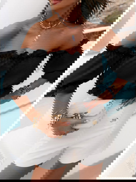 Czarna bluzka hiszpanka z... 2