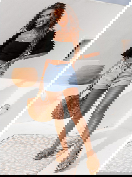 Czarna muślinowa bluzka z... 2