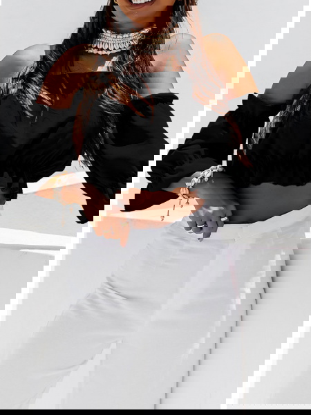 Czarna bluzka hiszpanka z... 2