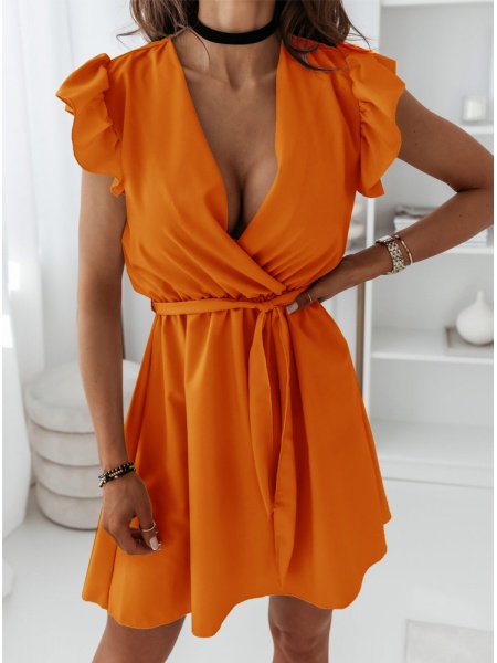 Pomarańczowa sukienka z...