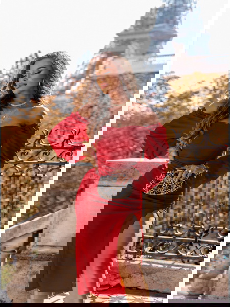 Malinowa sukienka z... 2