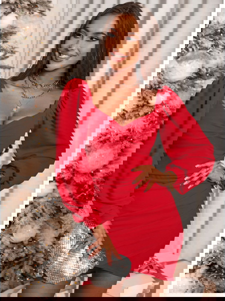 Malinowa sukienka z... 2