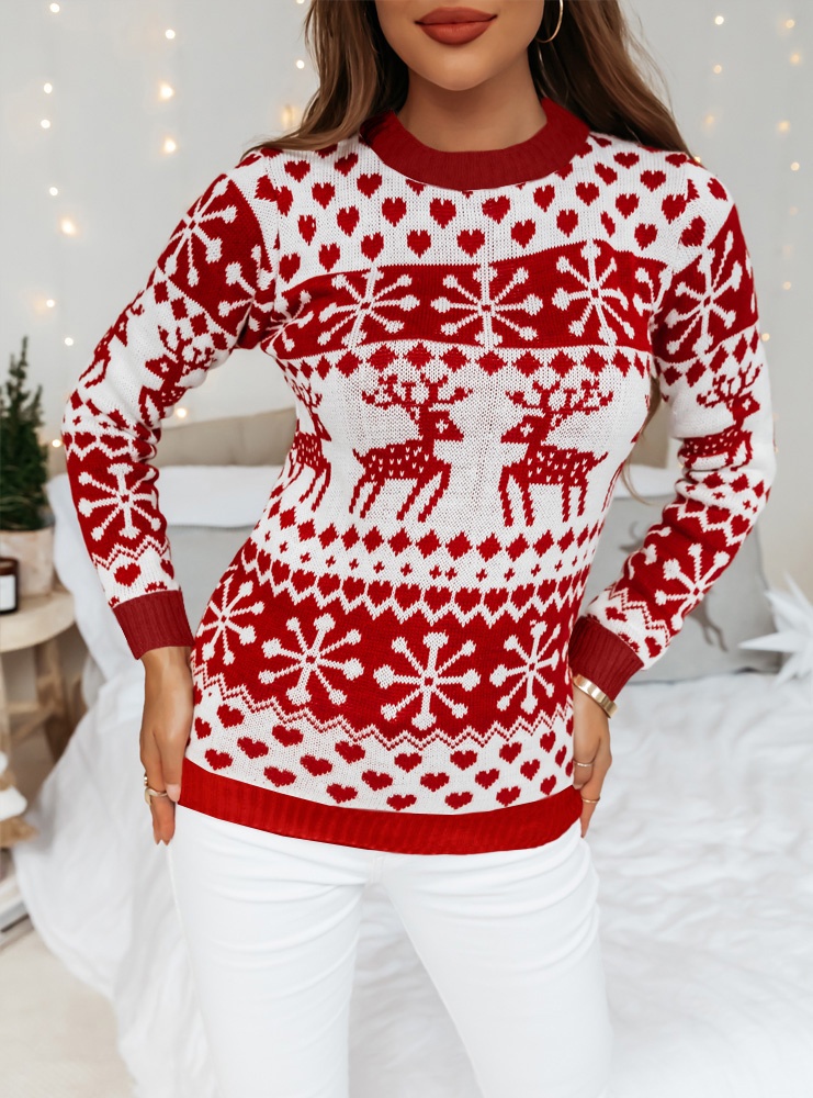 Biały świąteczny sweterek Cecil