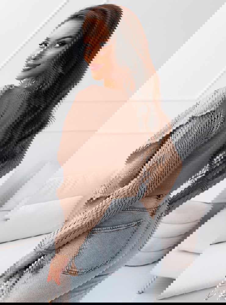 Ażurkowy sweter Zaritta - latte