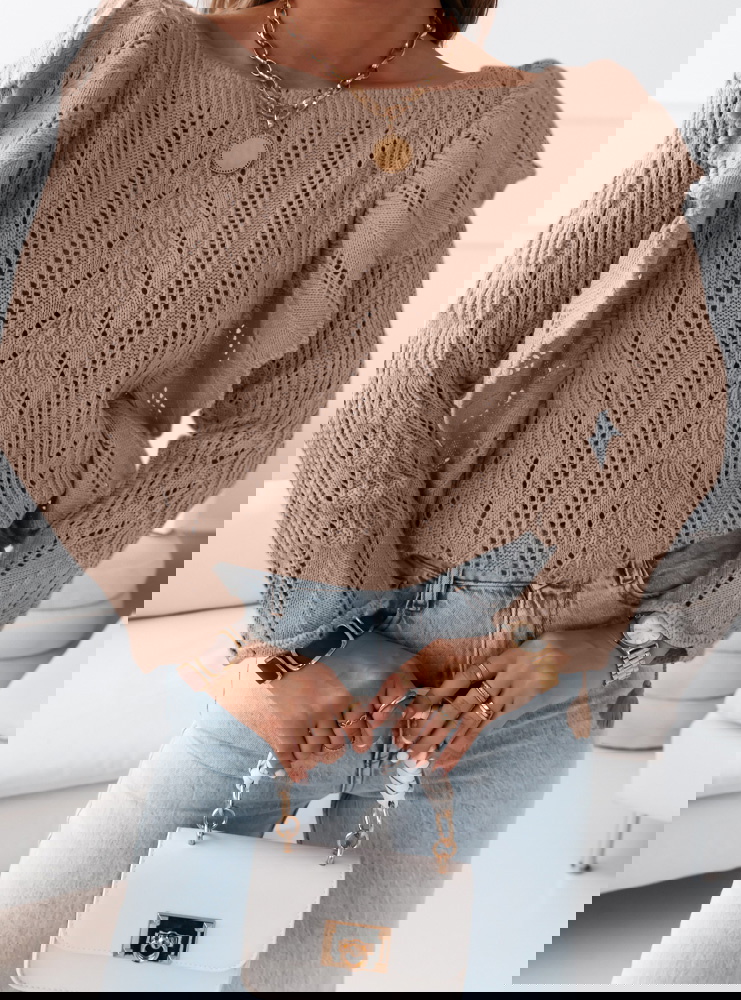 Ażurkowy sweter Zaritta - latte