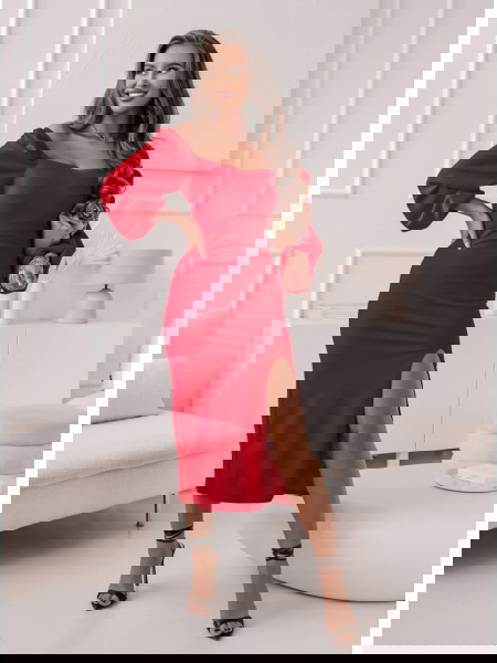 Malinowa sukienka z... 2