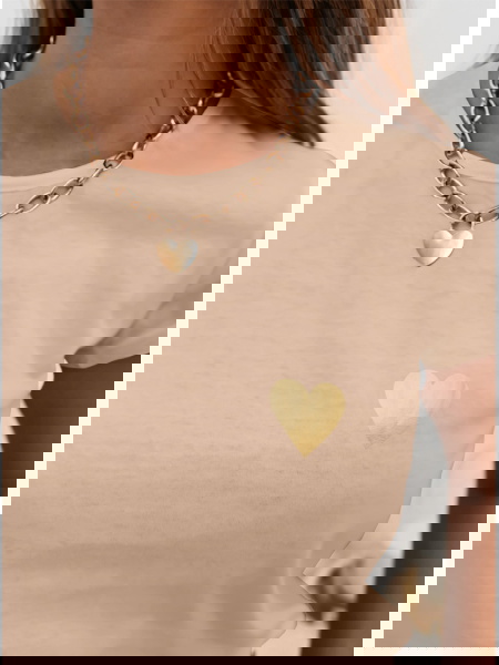 Beżowa koszulka na krótki... 2