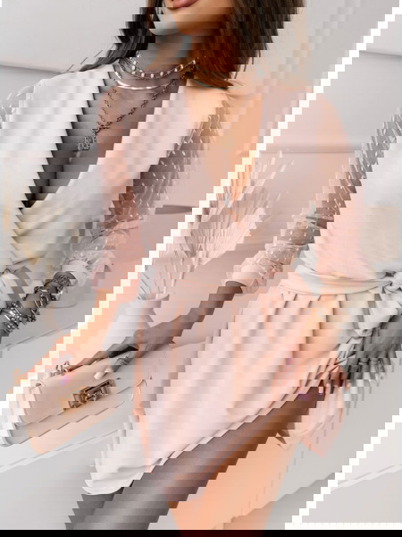 Pudrowa sukienka z... 2