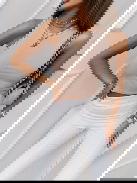 Beżowy top na ramiączka Chaina 2