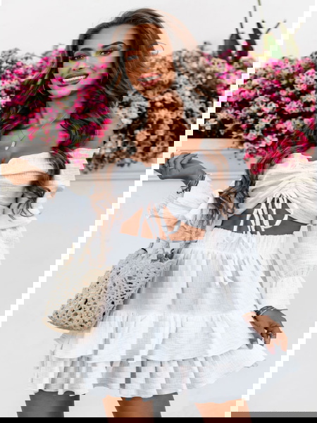 Biały muślinowy top typu... 2