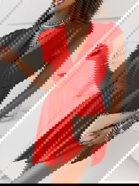 Malinowa sukienka z... 2