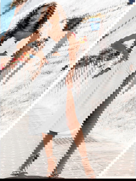 Biała sukienka midi z... 2