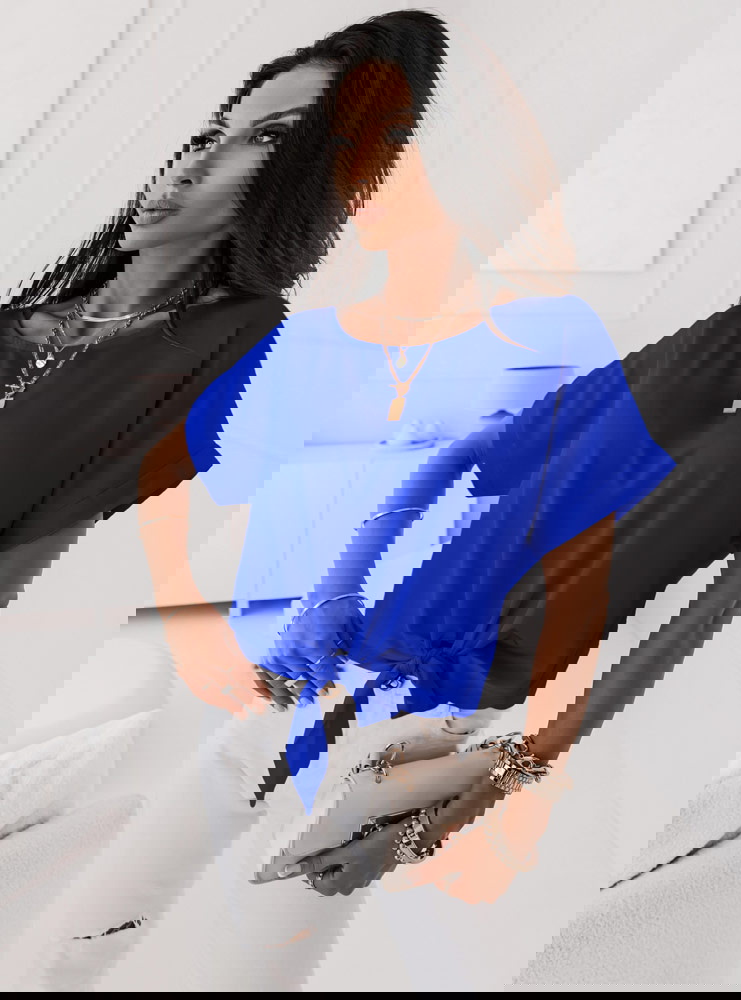 Chabrowa bluzka z ozdobnym wiązaniem...