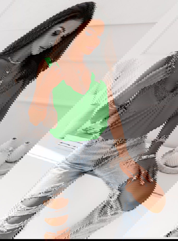 Zielona bluzka z koronką Memiaa