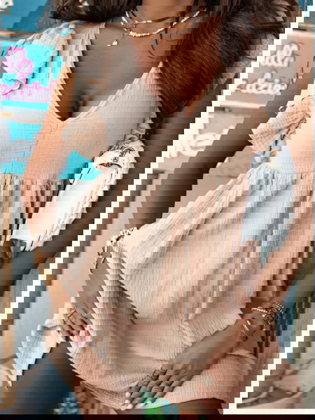 Beżowa muślinowa sukienka z... 2