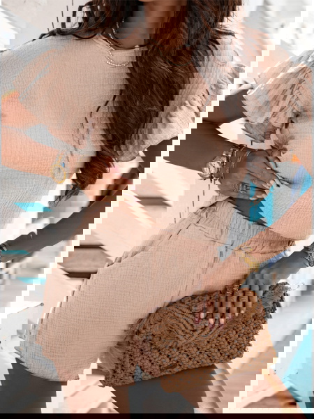 Beżowy muślinowy komplet... 2