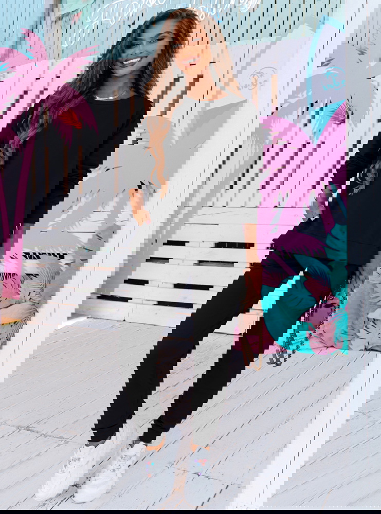 Czarny komplet dresowy bluza +...