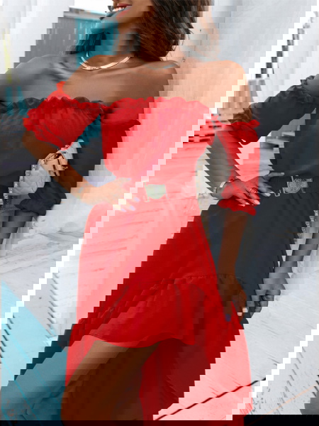 Malinowa sukienka maxi... 2