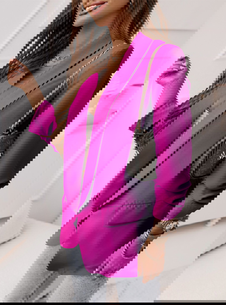 Fioletowa marynarka z marszczeniami...