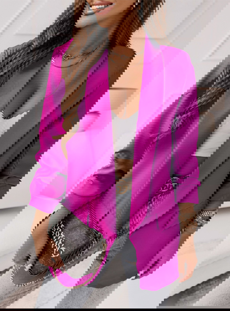 Fioletowa marynarka z marszczeniami...