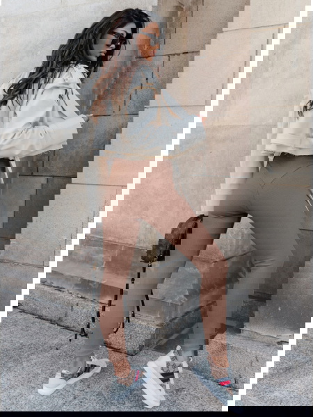 Prążkowane legginsy...