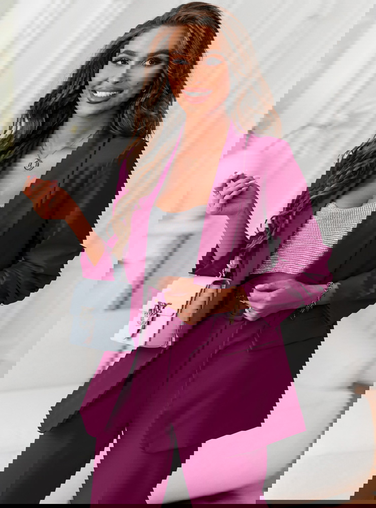 Purpurowy komplet garniturowy ze...