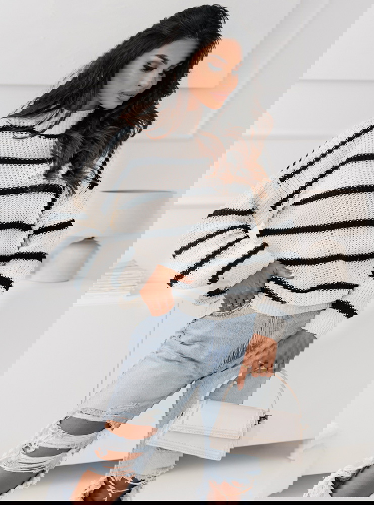 Sweter z półgolfem Moretiaa - wzór 1