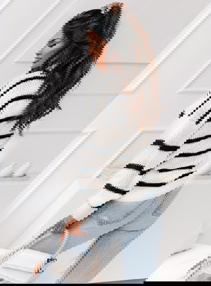 Sweter z półgolfem Moretiaa - wzór 1