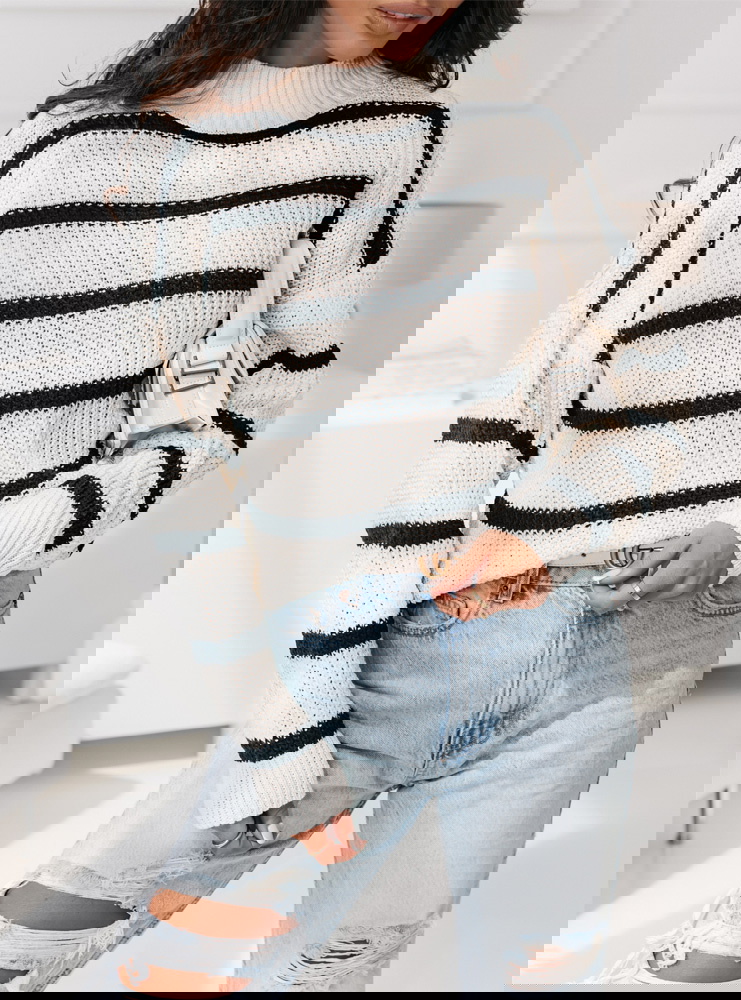 Sweter z półgolfem Moretiaa - wzór 1