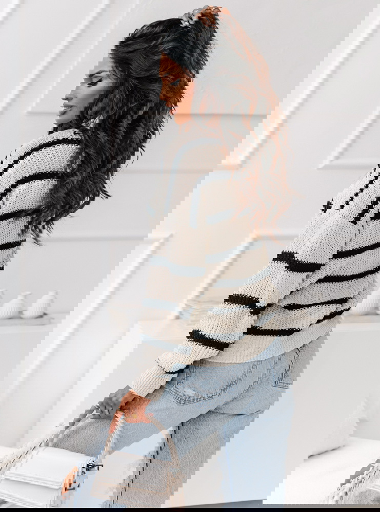 Sweter z półgolfem Moretiaa - wzór 3