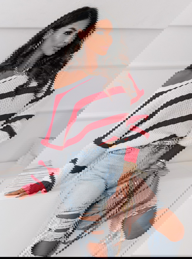 Sweter w paski Claudette - wzór 1