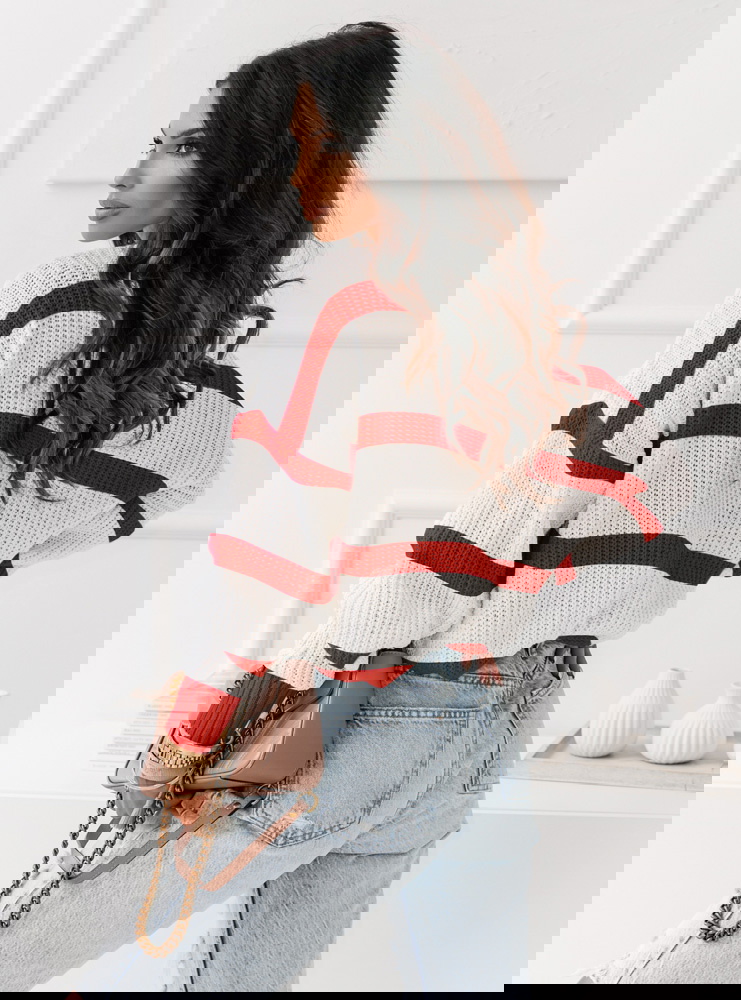 Sweter w paski Claudette - wzór 1