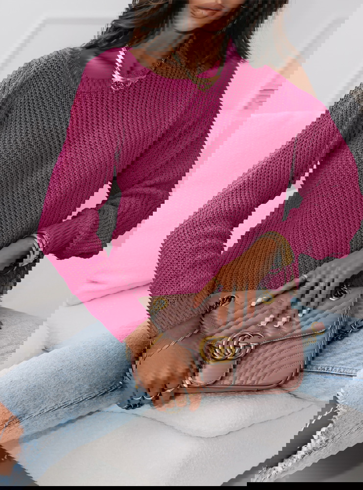 Sweter z odkrytym ramieniem Sobenka -...