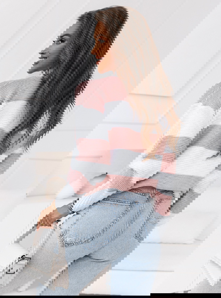 Sweter w grube paski Siemiona - wzór 1