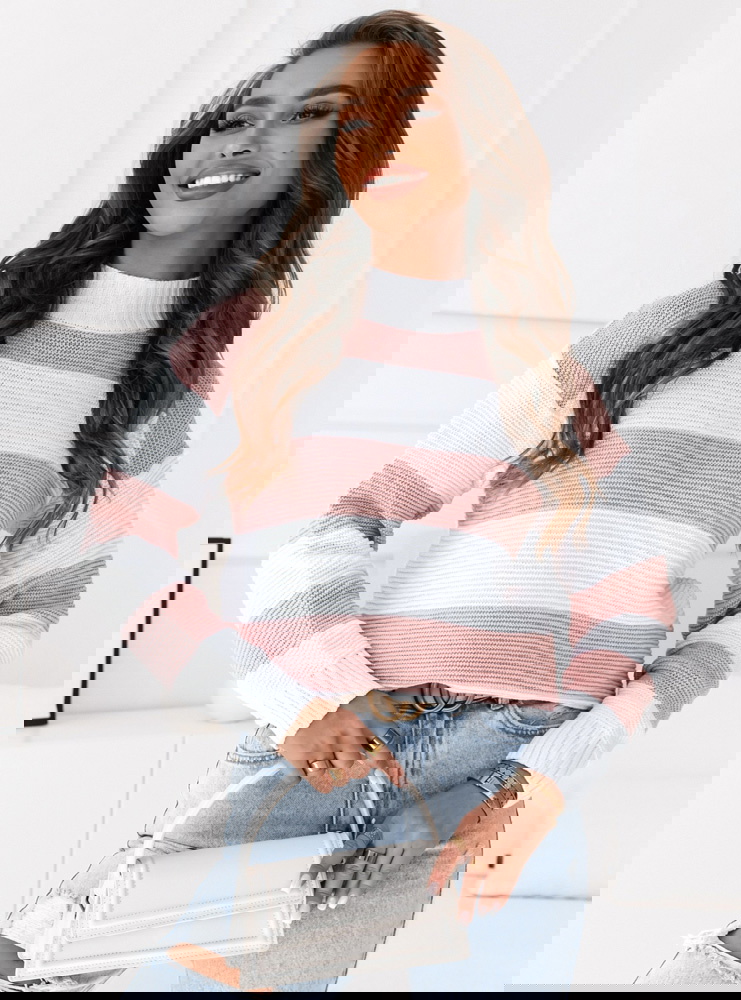 Sweter w grube paski Siemiona - wzór 1