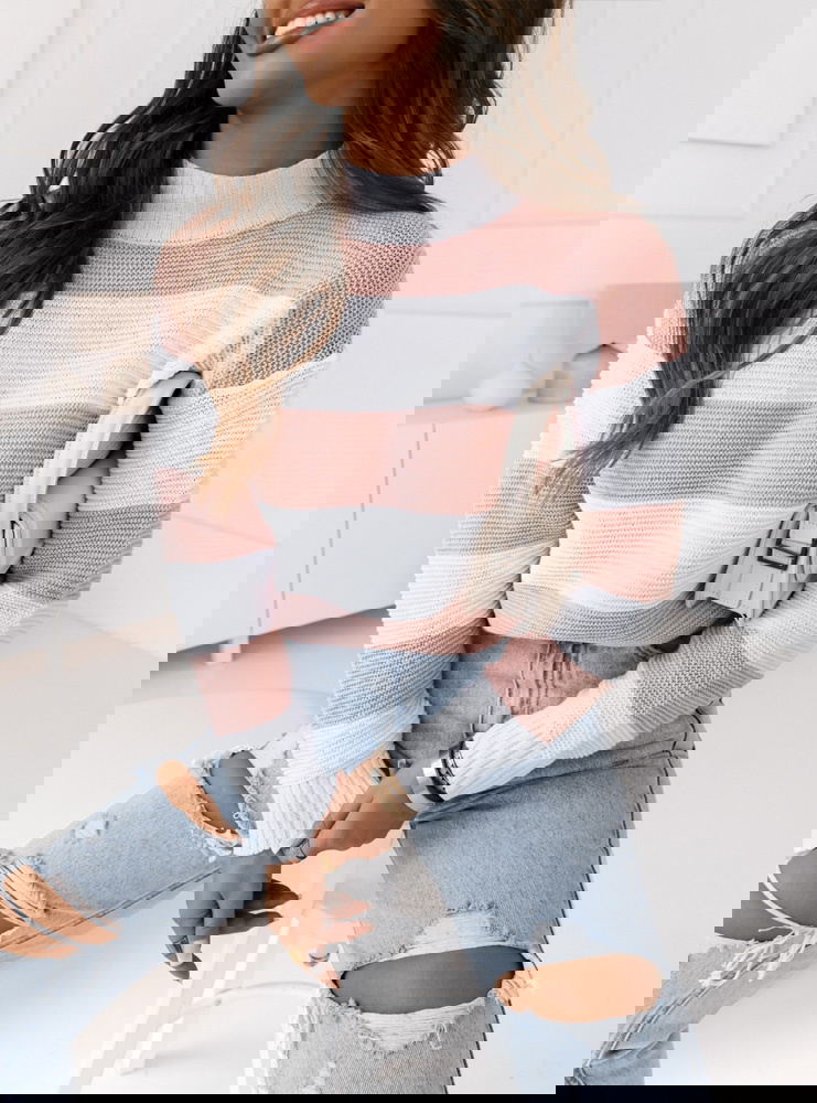 Sweter w grube paski Siemiona - wzór 1