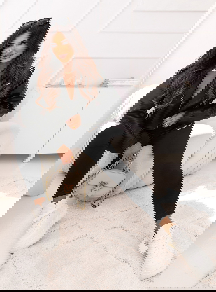 Czarne welurowe legginsy Ronetiaa