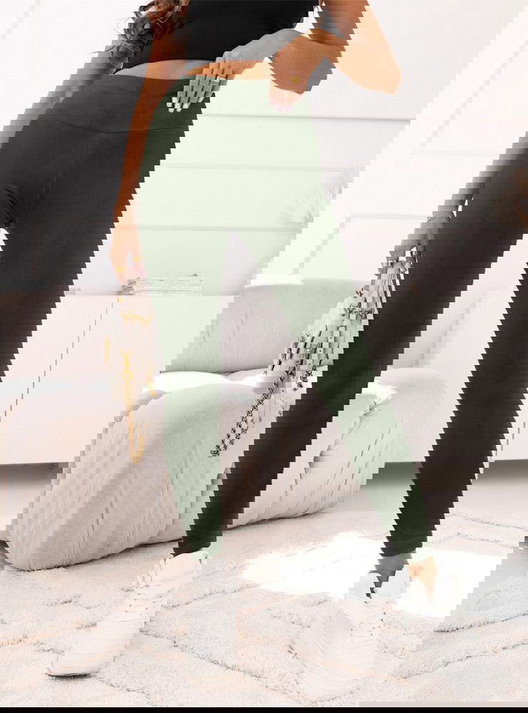 Welurowe legginsy Ronetiaa - khaki