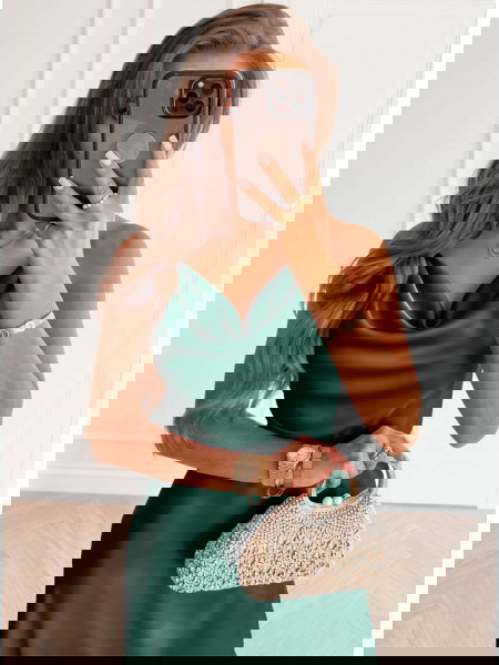 Satynowa sukienka wiązana... 2